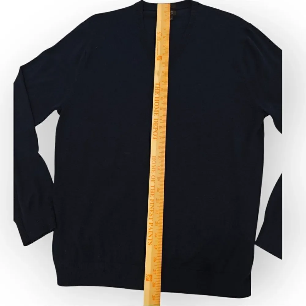 J CREW DARK BLUE 100% MERINO WOOL SLIM FIT SWEATER SIZE L